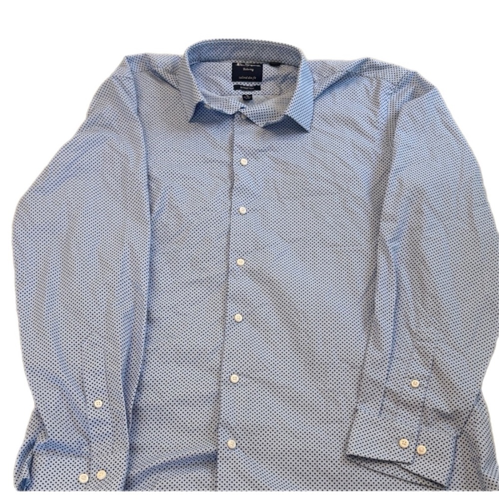 Ben Sherman Men's Light Blue Patterned Shirt - Picture 2 of 6